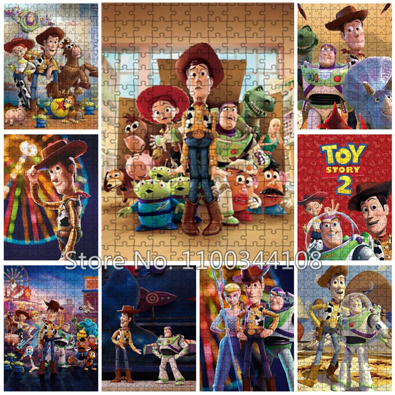 

Disney Toy Story Jigsaw Puzzles 300/500/1000 Pieces Cartoon Puzzles Creative Pictures Decompress Educational Intellectual Toys