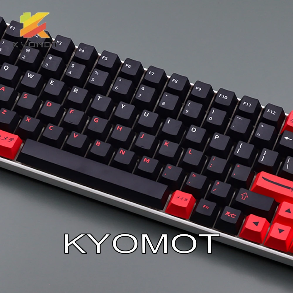 Imagem -06 - Kyomot Perfil Cereja Bushido Ninja Keycaps Pbt Dye-sub Japonês 139 Teclas para Faça Você Mesmo Layout Teclado Mecânico Personalizar Tampa Chave