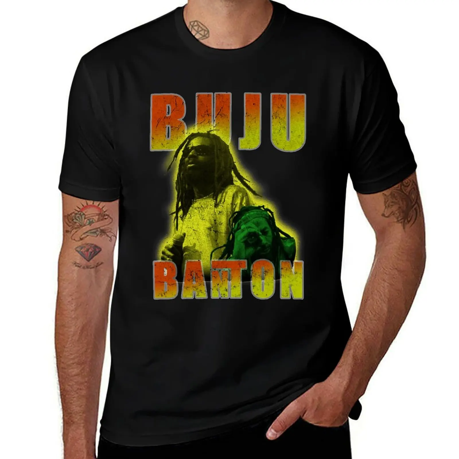 buju banton - Mark For Fans T-Shirt black cotton t-shirt plain for man package cotton tshirt 100% T-Shirt