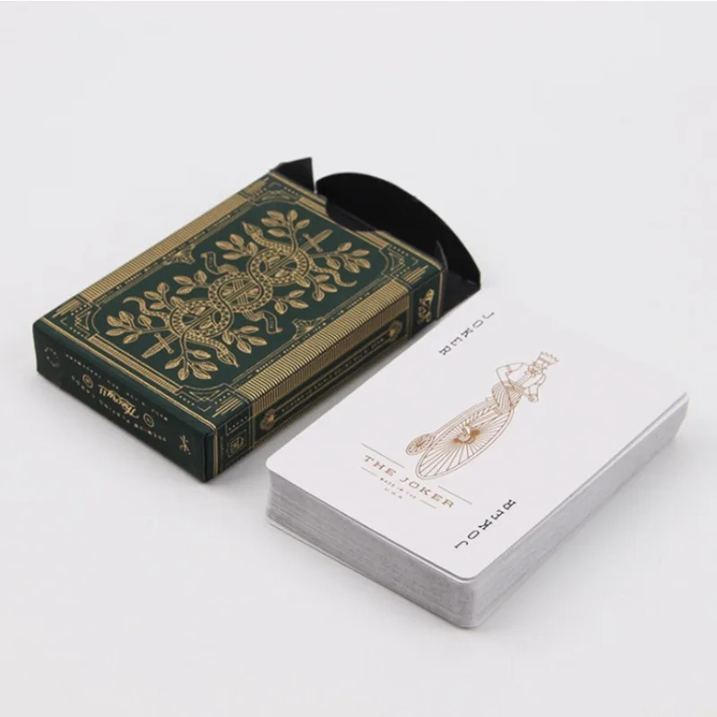 

New Green Pattern Poker Cards with Gold Foil for Party Board Leisure Time Games Entertainment Tool