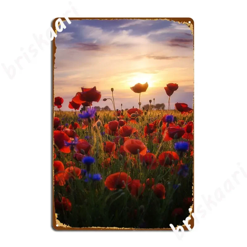 Poppies Metal Sign Funny Cinema Living Room Pub Garage Wall Decor Tin Sign Posters