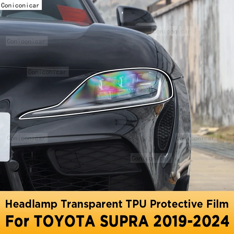 

Для TOYOTA SUPRA 2019-2024 автомобильная внешняя фара против царапин передняя лампа прозрачная защитная пленка из ТПУ аксессуары