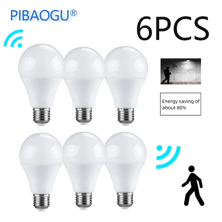 PIR Motion Sensor Light Bulbs E26 110V LED Lamp Auto Smart  LED Bulb Energy Saving Bombillas Bedroom Kitchen Porch Lighting