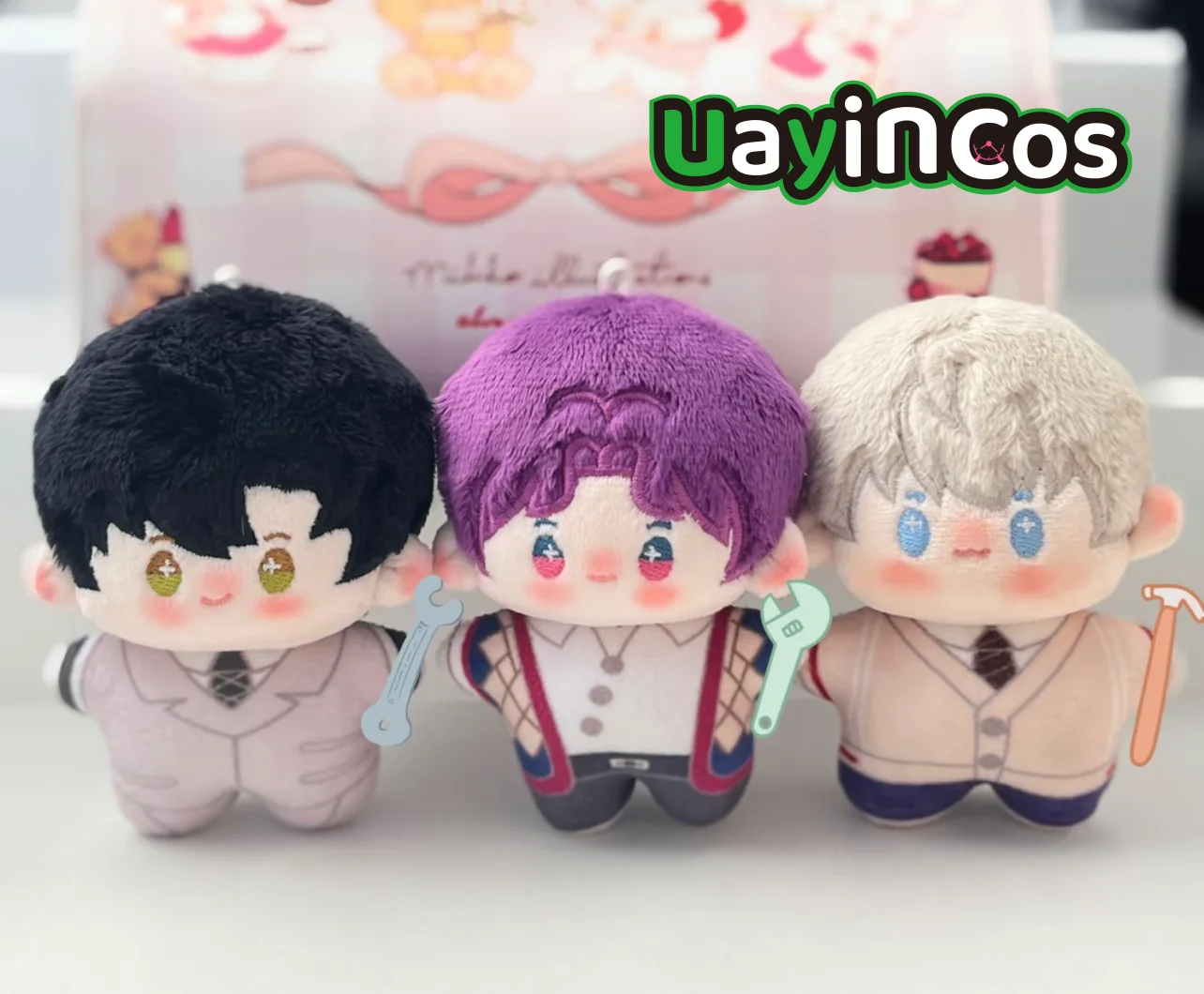 

In Stock 8cm Love and Deepspace Rafayel Zayne Xavier Stuffed Plushies Doll Clothes Keychain Bag Anime Game Toy Kids Gift