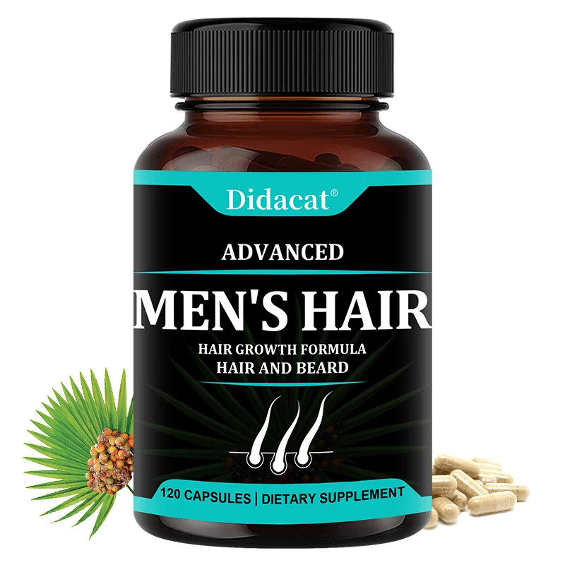 Hair Growth Vitamins for Men - Hair Regrowth & Beard Growth Supplement for Fuller, Thicker Hair with Biotin & Saw Palmetto