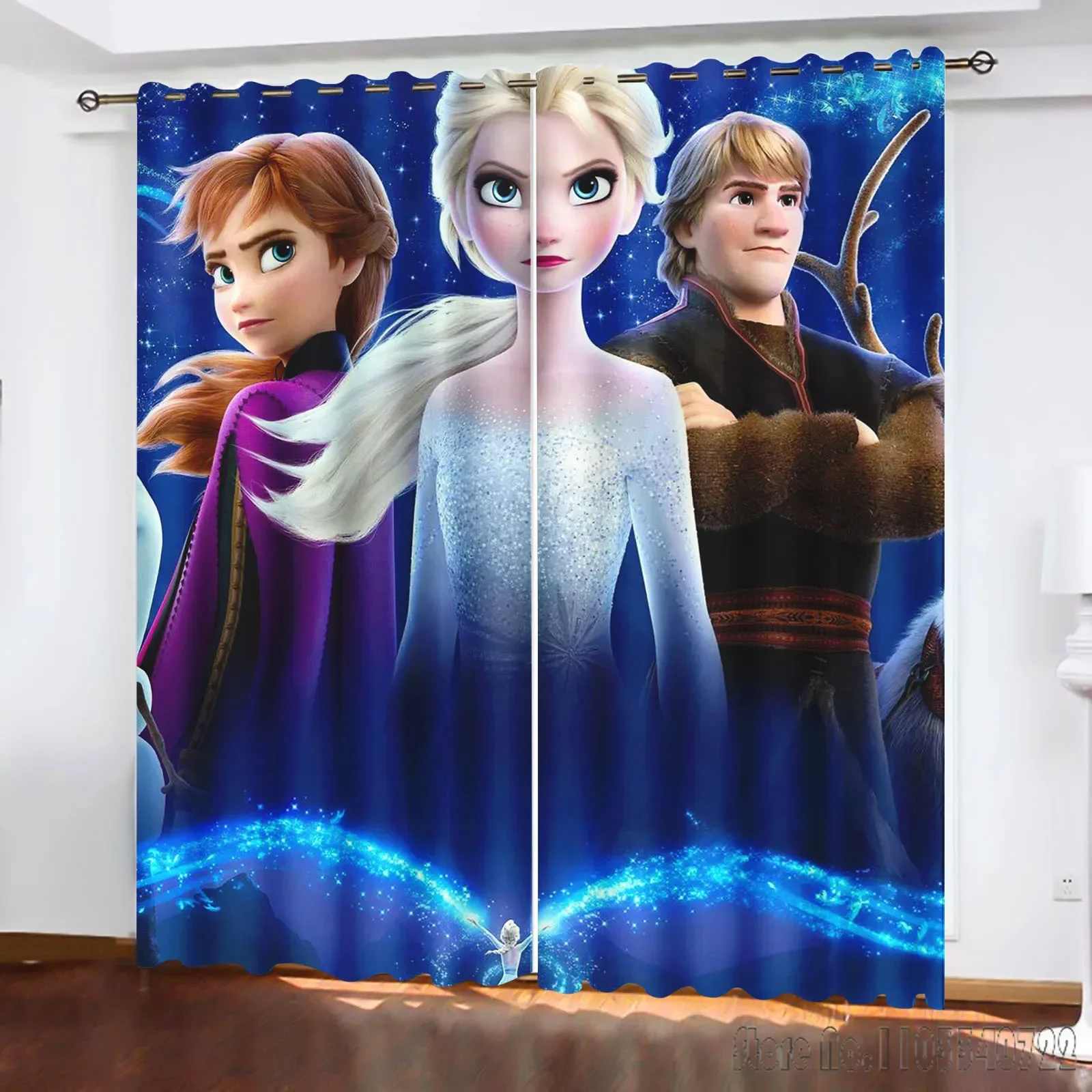 Disney Frozen Cartoon Princess Anna Elsa Window Curtain 3D Print Blackout Curtains Living Room Bedroom Decor Kids Gift