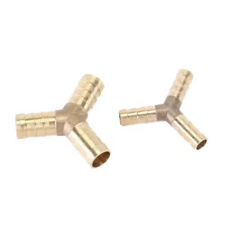 Brass Splicer Pipe Fitting Y Shape 3 Way Hose Barb 4 5 6 8 10 12 14 19mm Copper Barbed Connector Joint Coupler Adapter Pneumatic