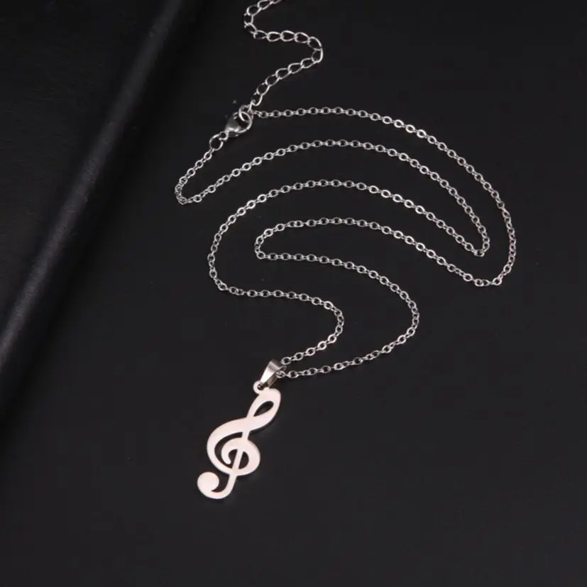 Jeshayuan Unique Musical Note Pendant Necklace For Women  Minimalist Chokers Fashion Festival Party Jewelry Women Gift