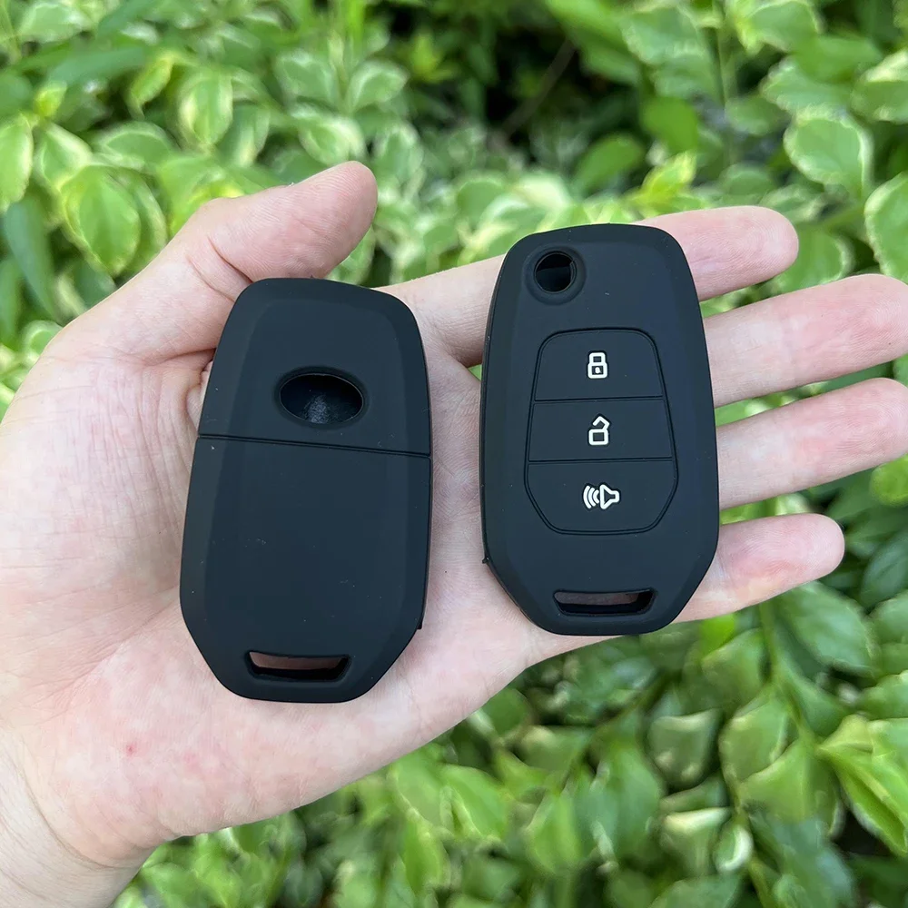 3 Buttons Silicone Car Fob Key Case Cover Protective Skin Shell for Maxus T60 Flip Folding Remote Keychain Rubber Accessories