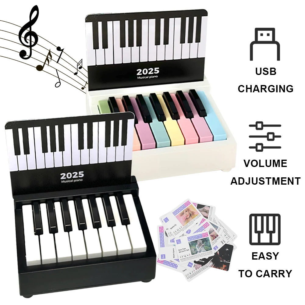 Taylor Piano Calendar 2025 Fans Mini Piano Calendar Desktop Peripheral Ornaments with Piano Sheet 52 Songs Music Calendar Gifts