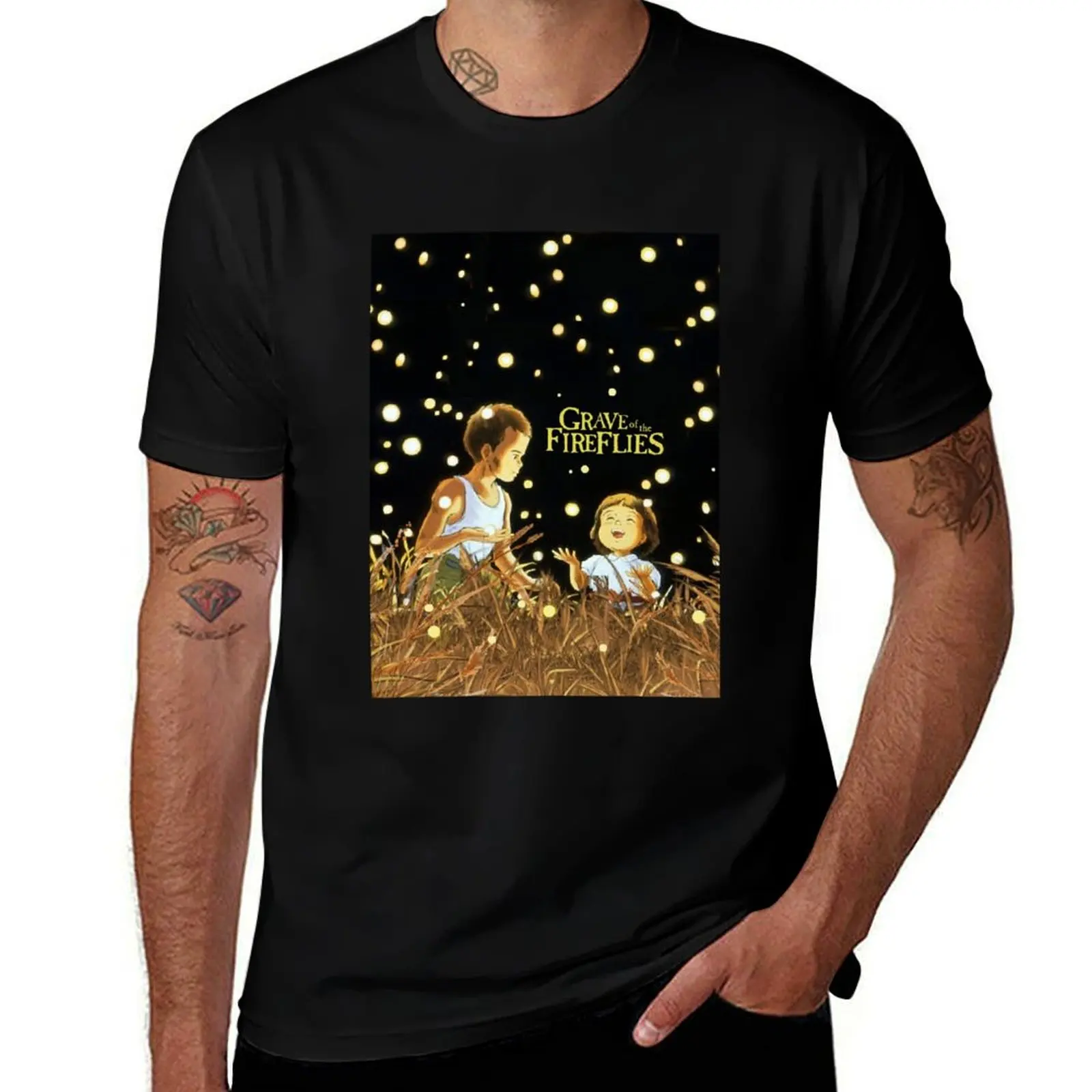 

Grave of The Fireflies (Large) Graphic T-Shirt Cool Dry Performance T-Shirt