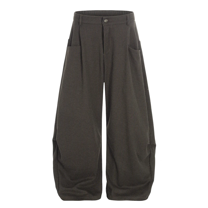 

GXFortune American Retro Heavy Distred Deconstructed Silhouette Work Pants Men's High Waist Wide Leg Pants Casual Trousers