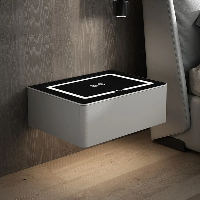 Modern Bedroom Bedside Table Coffee Cabinets Luxury Drawers Storage Smart Nightstand Charging Mesa De Noche Trendy Furniture