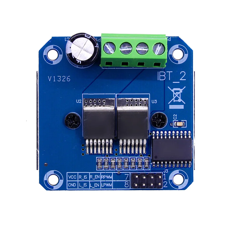5.5-27V Driver Board BTS7960 Motor Driver Current Limiting Function 5V Isolation 4-wire Connection For Robotics
