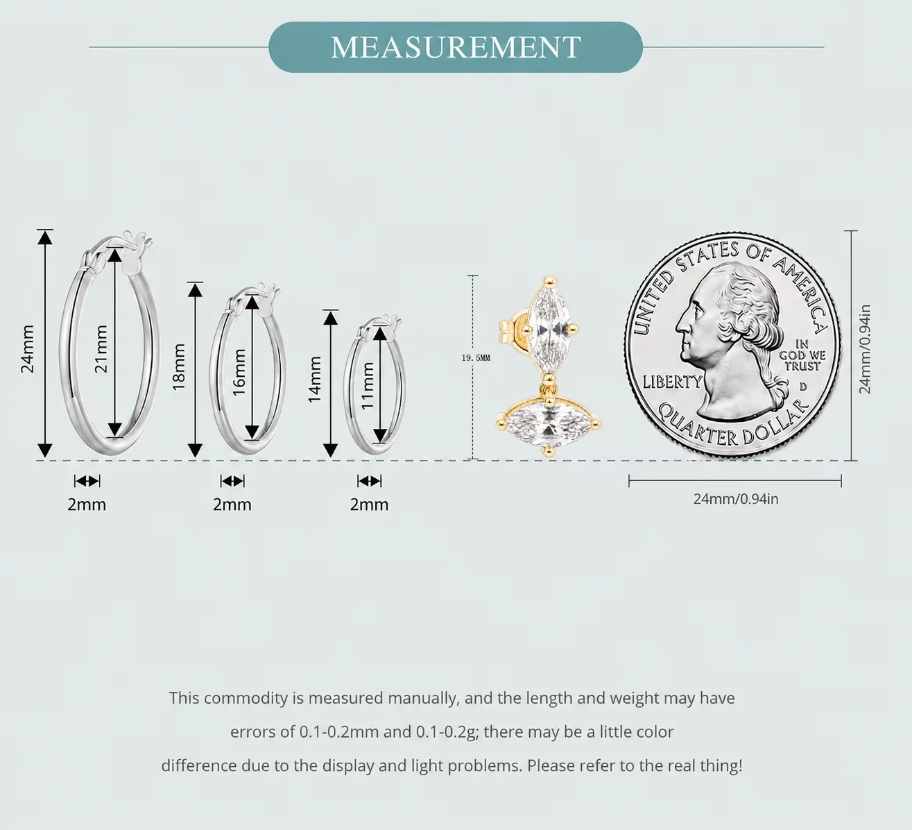 Moonmory Minimalistisches, einzigartiges Design, doppelte Marquise-Ohrstecker für Damen, 5A Kubikzirkonia, 5x10mm, 14k doppelt vergoldet – Detail 12