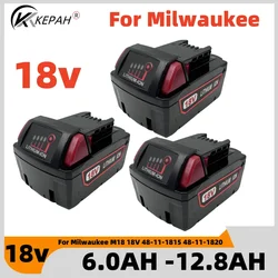 9800mAh/12800mAh สำหรับ milwaukee M18 18V อะไหล่สำหรับ milwaukee M18B5 XC Li-ion แบตเตอรี่48-11-1815 48-11-1850 2604-22 2604-20