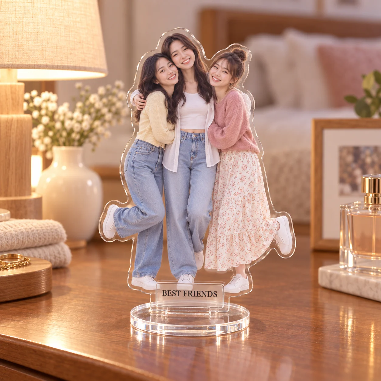 Personalized Photo Name Acrylic Standee Custom Pet Couple Family Idols Anime Portrait Cutout Figure for Desk Decor Birthday Gift