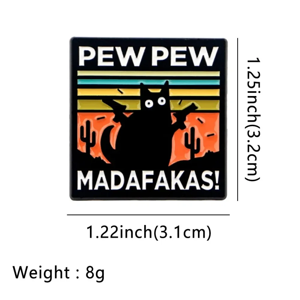 Funny Black Cat Enamel Pins Brooch Creativity Animal Lapel Badge Brooch for Backpack Clothing Accessories Friend Gifts