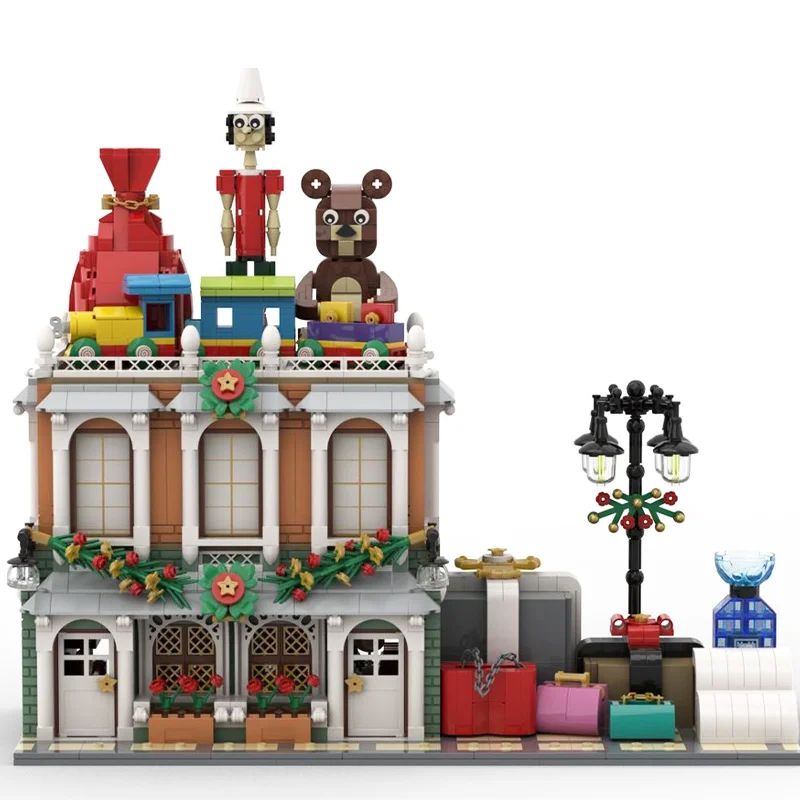 2079pcsMOC Modular Building BRICKHARRODS LUX STORE Creative Street Model Building Block Building DIY Toy Gift