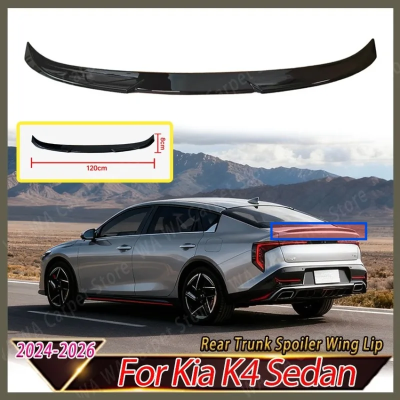 

Rear Trunk Spoiler Wing Lip For Kia K4 Sedan 2024-2026 Car Spoiler Tail Fin Rear Trunk Lid Body Kit Tuning Auto Accessories