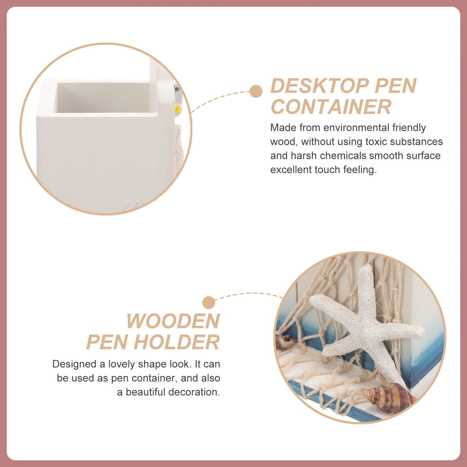 

Wooden Pen Holder Desk ganizer Elegant Creative Style Home Office Decor Stationary Container Retro Material Smooth Surface Eco