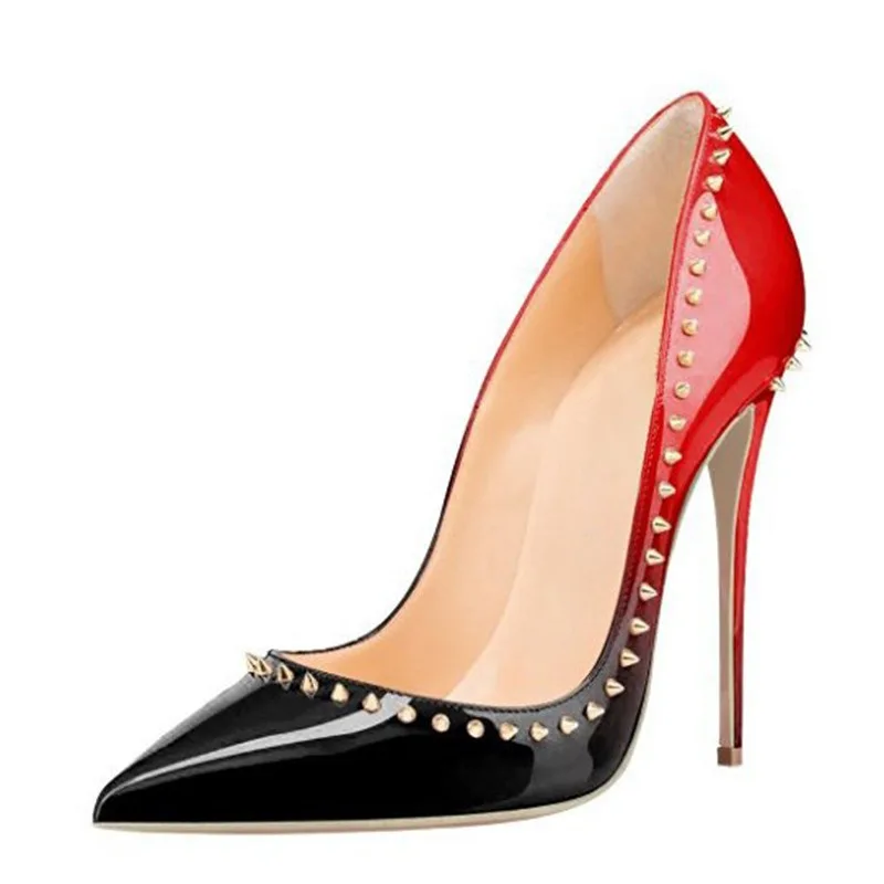 Sexy Women Shoes New Rivet Pointed High Heels Designer Shoes for Women Large Size High Heel Pumps Fashion Shoes Zapatos De Mujer
