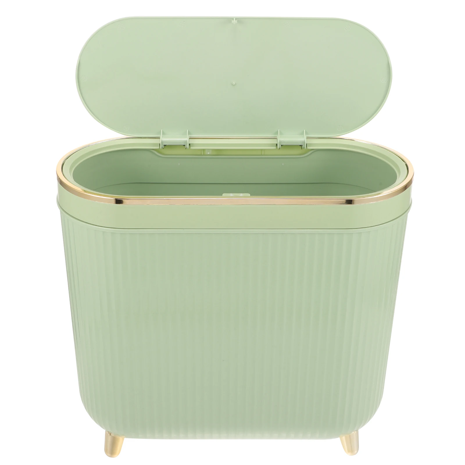 

Slim Trash Can Lid Narrow Waste Bin for Bathroom Bedroom Home Office Plastic Cans Garbage Holder Lightweight Luxury Design Fits