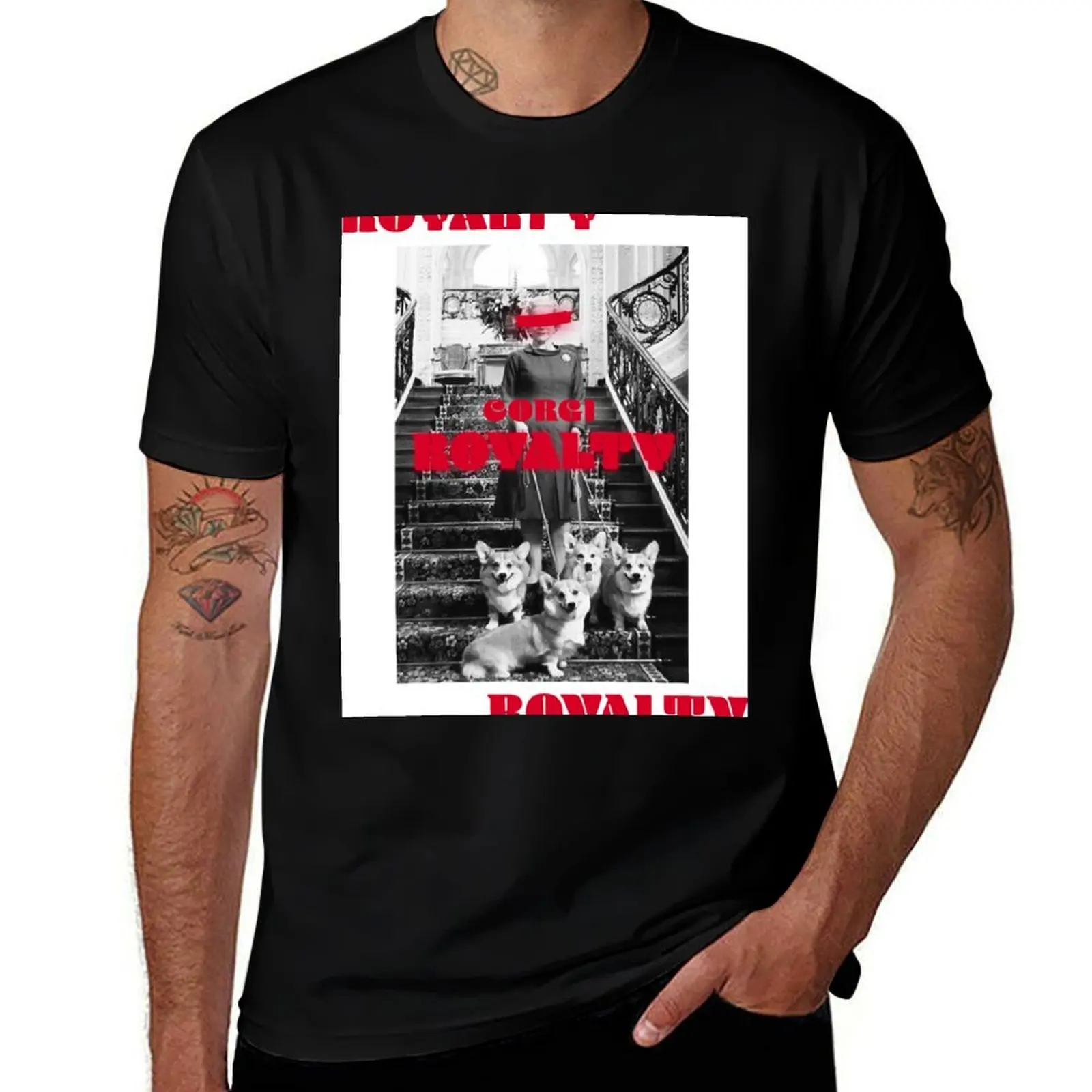 RP Charity - T-shirt « Corgi Royalty » basique, simple, décontracté, à manches courtes