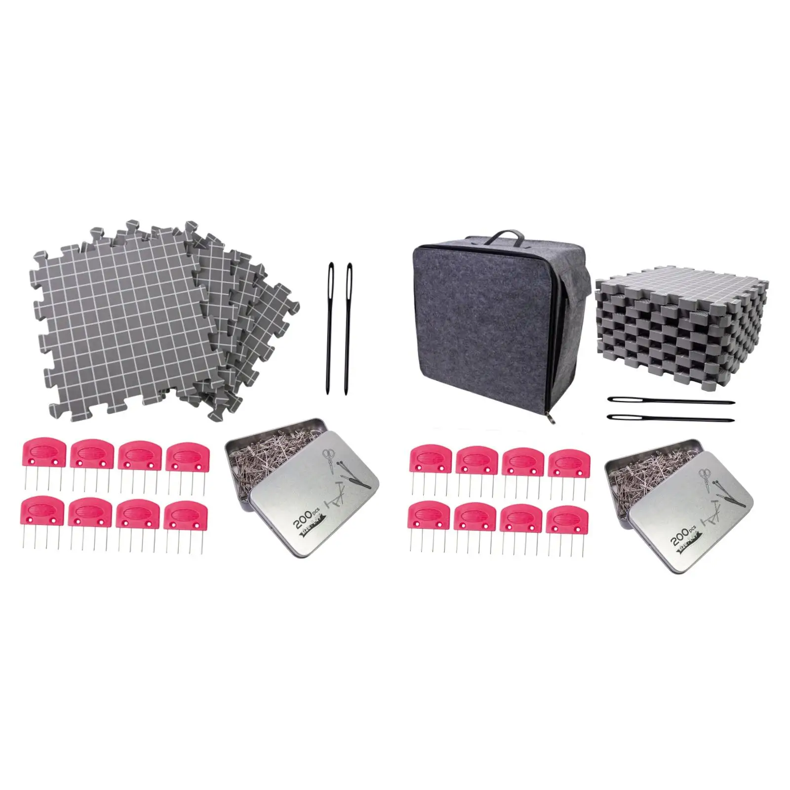 Örgü Engelleme Paspasları Izgaralar ile Köpük Taşınabilir Saklama Çantası T Pimleri ile Yeniden Kullanılabilir El Sanatları Islak ve Buhar Engelleme DIY Hediye için