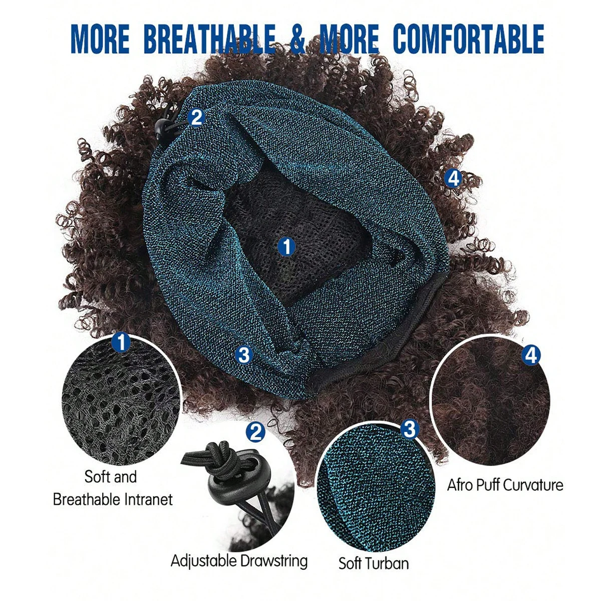 Pelucas de diadema negras para mujer, peluca Afro rizada con pelo corto sintético, pelucas con diadema adjunta