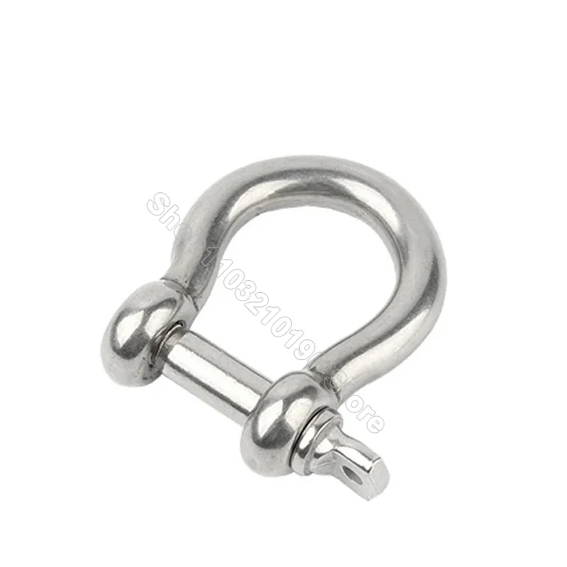 1PC M4-M8 304Stainless Steel Carabiner Bow Staples Shackle Keychain Hook Joint Connector Buckles Sailing Outdoor Bracelet Buckle