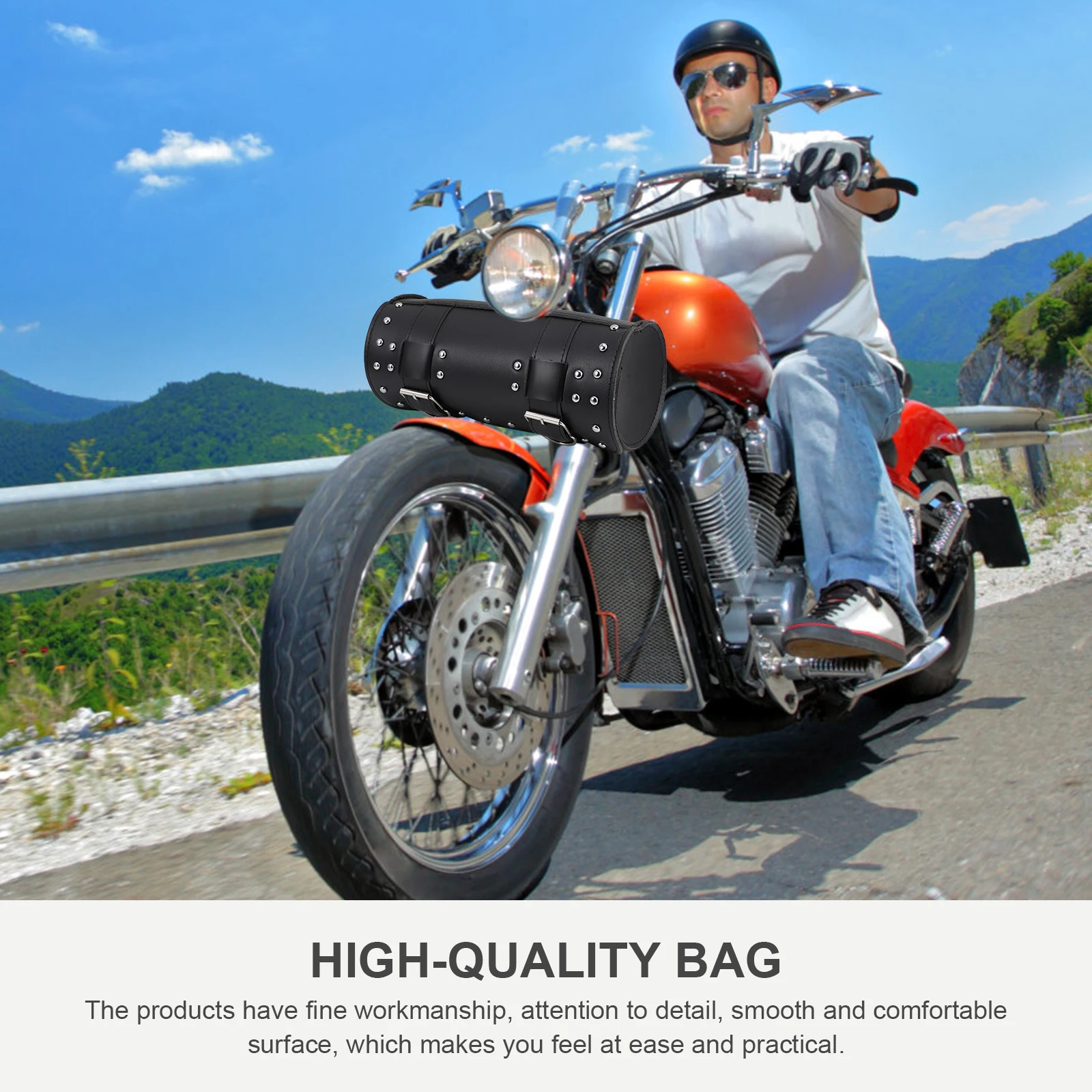

1pc Motorcycle Tool Bag Large Capacity Durable Waterproof Storage Pouch Bike Accessories Repair Kit Black Suitable Harsh Weather