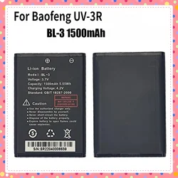 2 шт. для Baofeng UV-3R, аккумулятор для рации, 1500 мАч для BF-UV3R, аксессуары для двусторонней радиосвязи, UV 3R, дополнительная батарея, модель BL-3