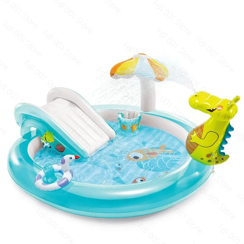Inflatable Dinosaur Slide Pool for Kids Family Outdoor Water Park Play