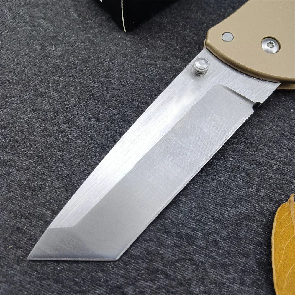 Champagne Cold Outdoor Folding Pocket Knife D2 Steel Tanto Blade Aluminum Alloy Handle Outdoor Hunting Hiking Camping Tool