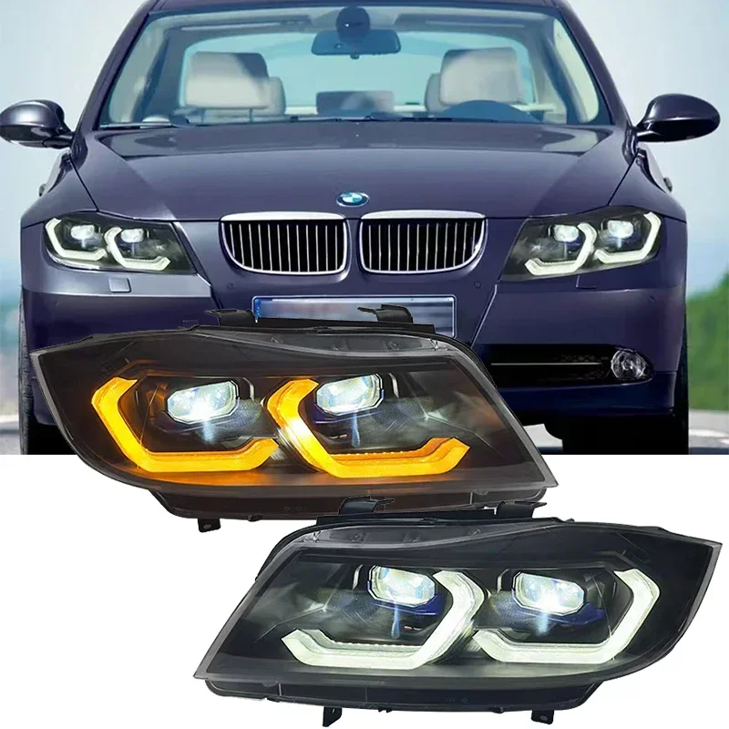 For BMW E90 LED Headlight 2005-2012 Headlamp assembly 320i 325i 318i DRL Turn Signal High Beam Angel Eye Projector Lens Lights