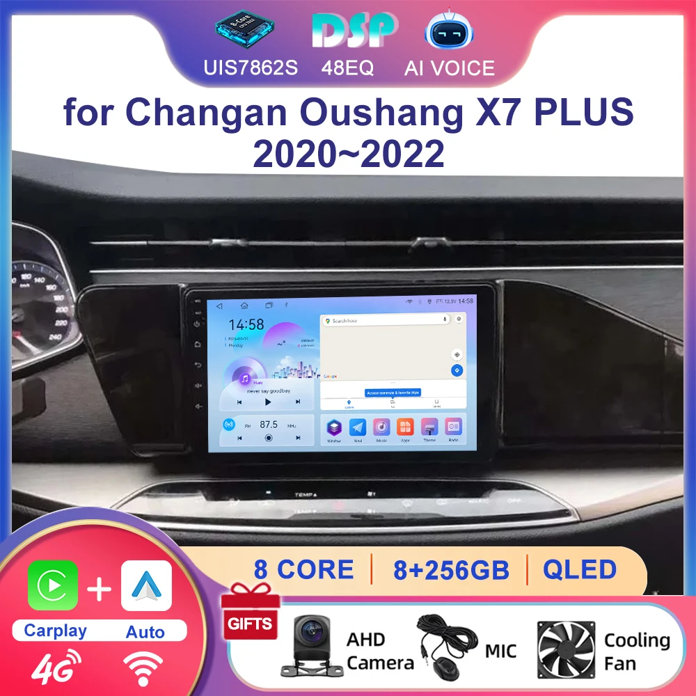 9 Inch 8 Core 4G DSP Android Auto Car Player Autoradio Split Screen Multimedia Stereo for Changan Oushang X7 Plus 2020~2022