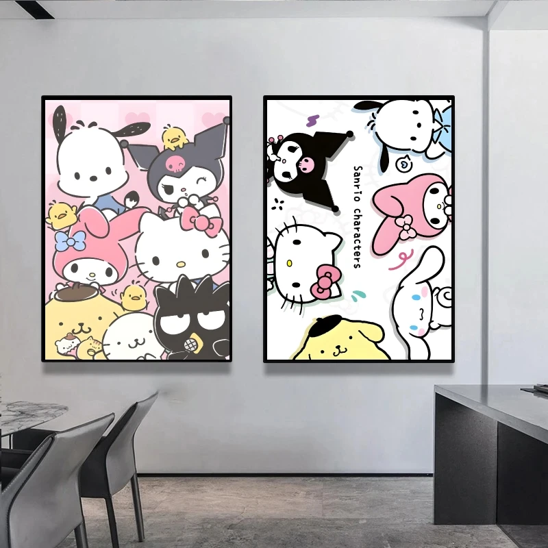 

Sanrios Kuromi Canvas Art Walls Painting Children Gifts Modern Home Picture Classic Children's Bedroom Decor Prints and Prints