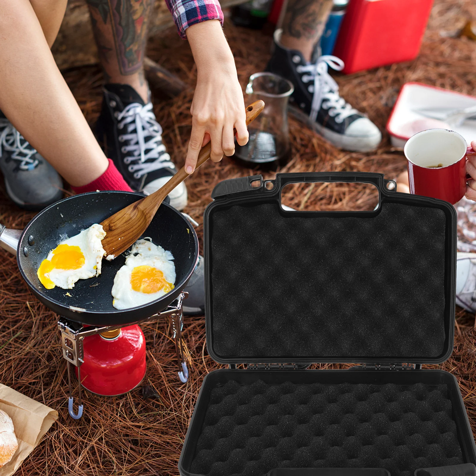 Waterproof Survival Box Heavy-Duty Shockproof Outdoor Storage Case for Camping Fishing Boating Bicycling Multi-Function Tool