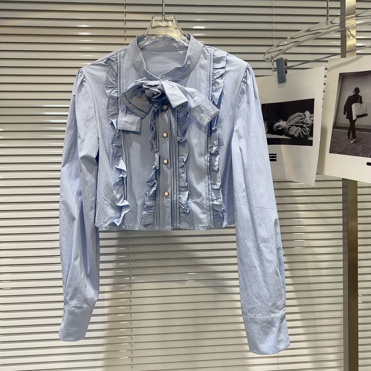 Sweet Ele Floral Collar irt Damen Faion Frühling Herbst New Sle Long Sve Straight Cut French Sle Pure Color Bl...