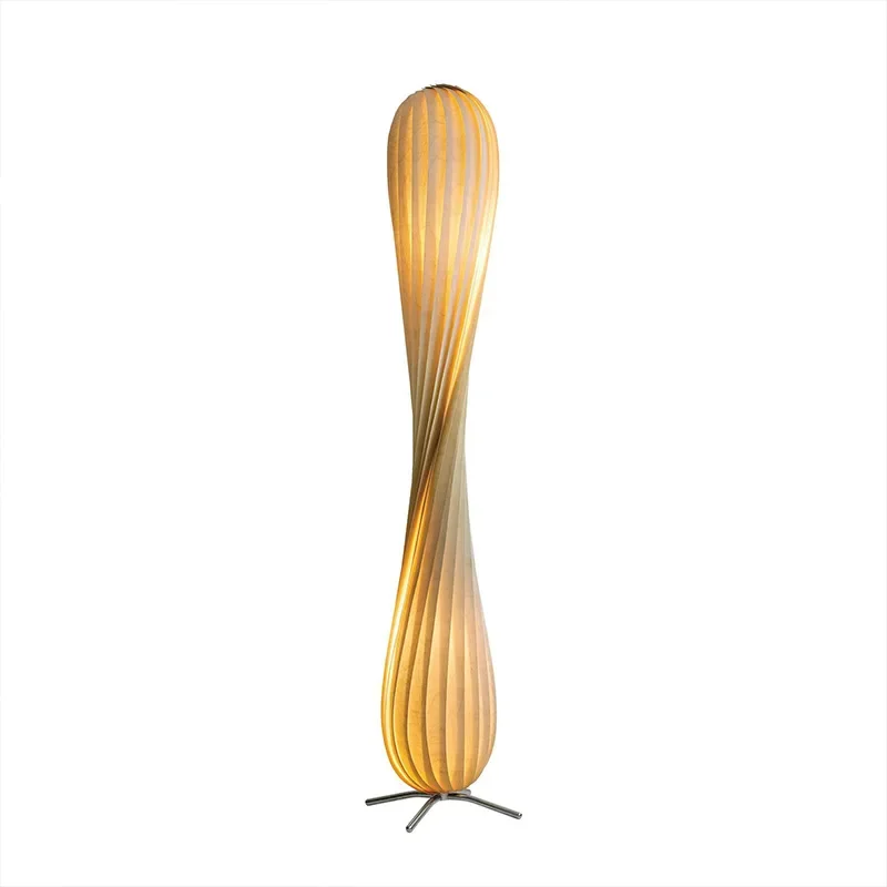 Wooden vertical floor lamp indoor living room sofa edge design hula skirt modern floor lamp decoration