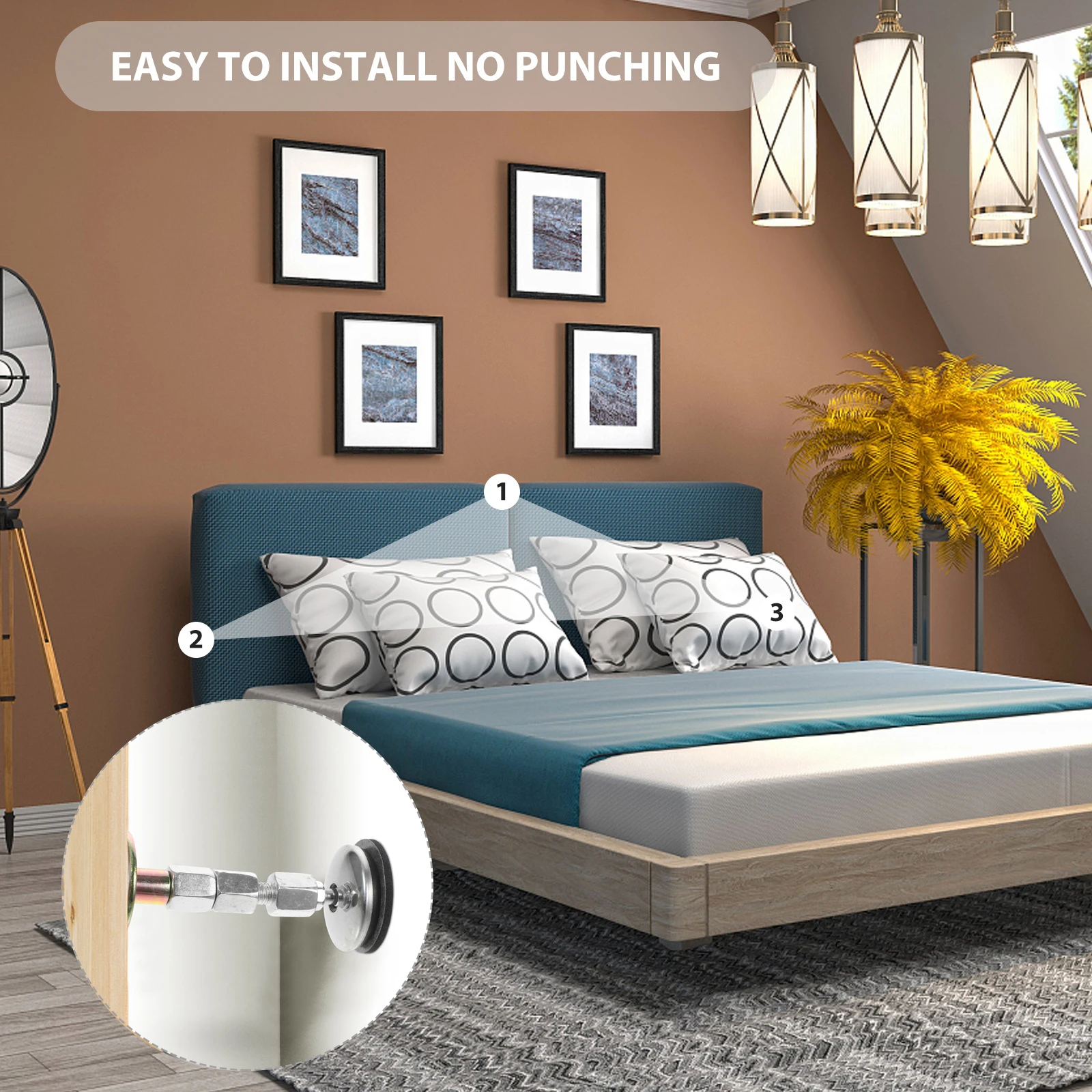 

4pcs Metal Bedside Fixator Adjustable 84-110Mm Sturdy Anti-Slip Wall Stabilizer For Home Kitchen Sofa Chairs niture Legs