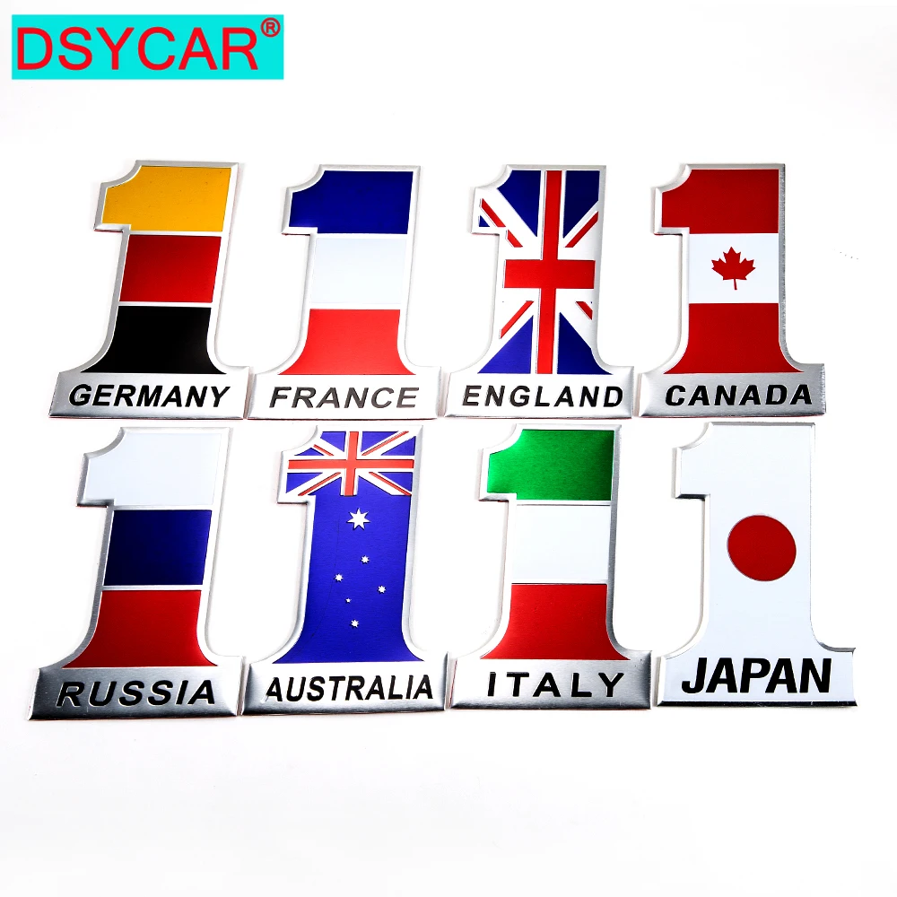 DSYCAR 1 Stück 3D Metall Nationalflaggen-Aufkleber LKW Auto Emblem Abzeichen Aluminiumlegierung Auto Kofferraum Kotflügel Stoßstange Aufkleber Emblem