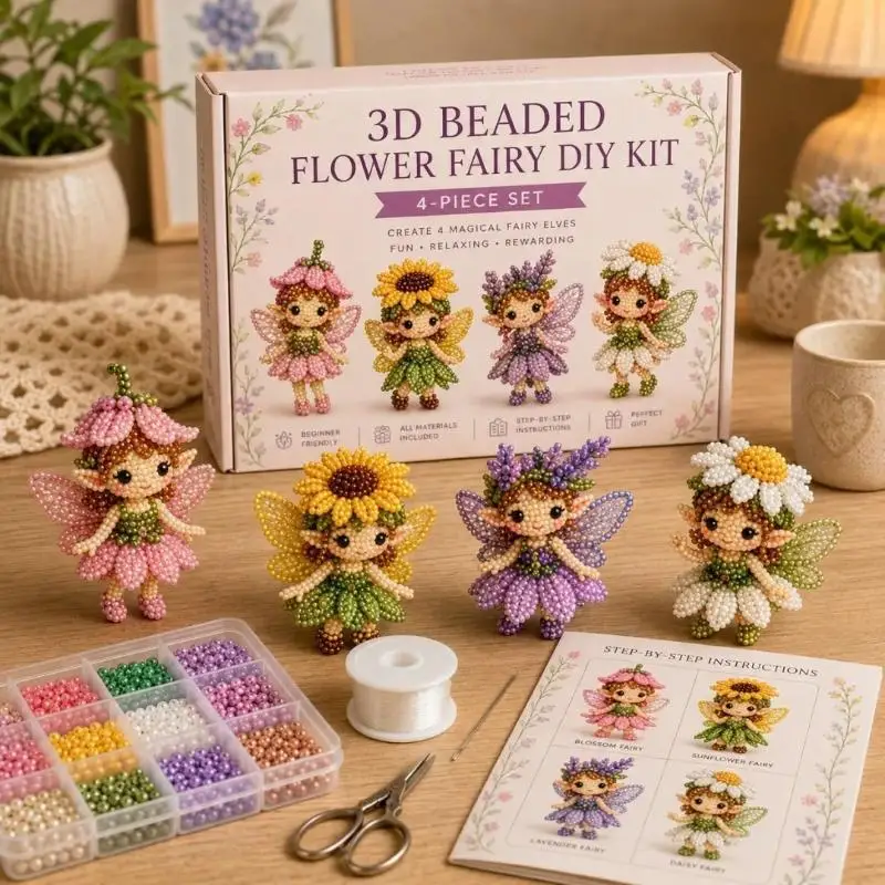 3D Beaded Forest Elf DIY Kit All Materials Included Beginner Friendly Guide For Home Crafting Family Time Creative Gifting