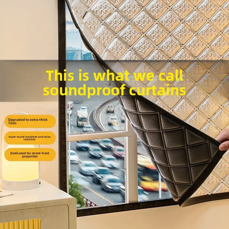 DurableSound Insulation Curtains Super Strong Sealed Windows Sound Insulation Blackout Bedroom Noise Reduction Super Thick Sil