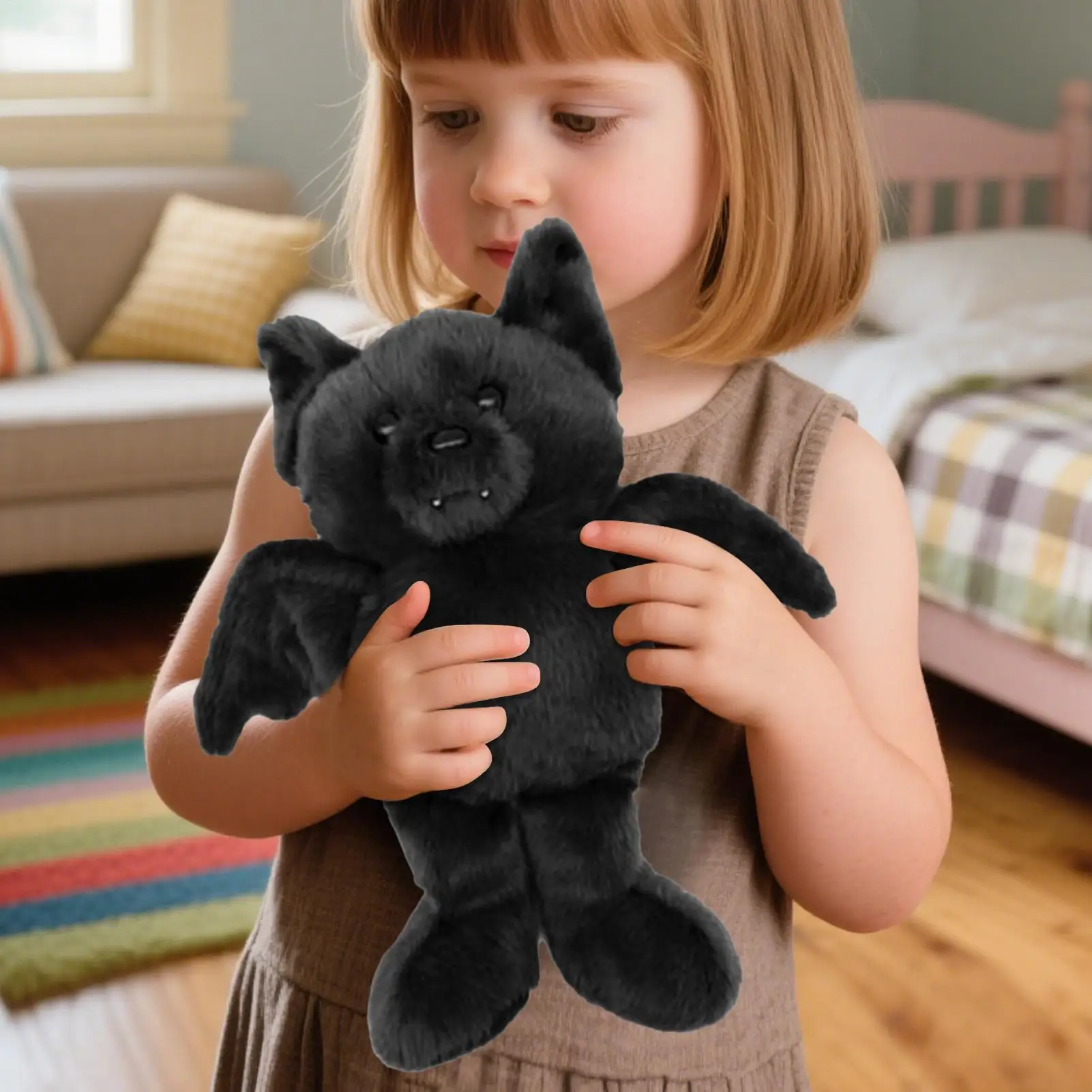 

Soft Halloween Bat Plush Toy - Cute Stuffed Animal for Boys Girls Kids-Halloween Decor Gift for Nursery Bedroom Desk Shelf Decor