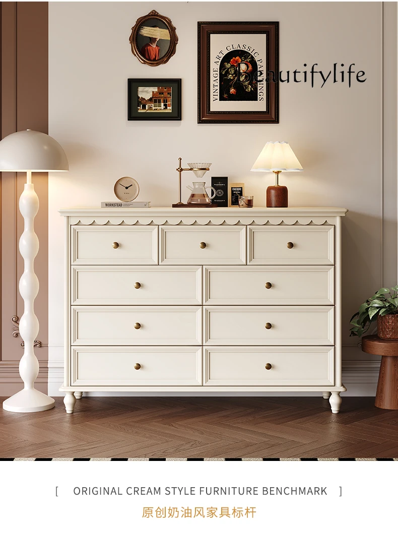 American solid wood locker storage cabinet Jiamei bedroom nine-bucket cabinet living room French seven-bucket cabinet
