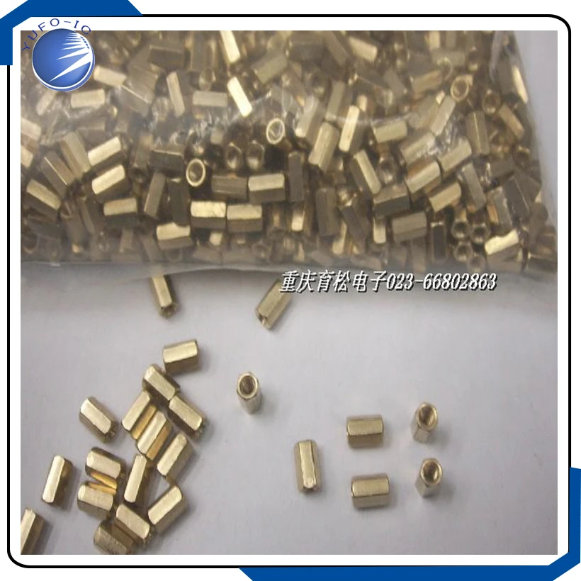 20pcs/Lot  8MM hollow copper pillars M3 8 mm high angle spacer pillars sixConnector
