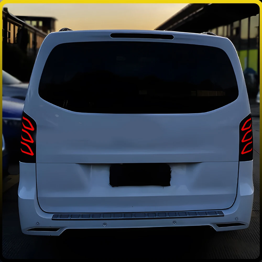 For Benz Vito W447 2016-2023 Auto Back Lamps Assembly Upgrade Angel Wing Style LED Taillights Car Plug and Play Accessories