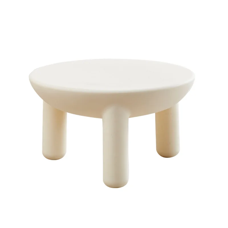 

Cream wind coffee table, simple small apartment round Internet celebrity homestay small tea table, household living room side